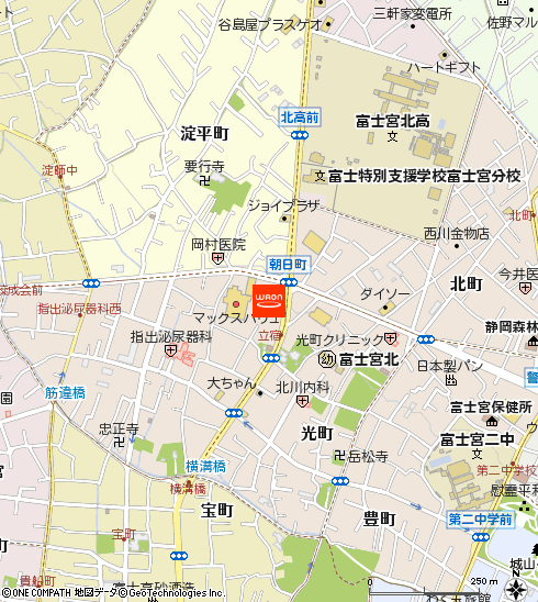 マックスバリュ富士宮朝日町付近の地図